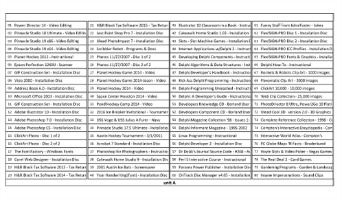 [ 80-Disc Storage Unit Index Card ]