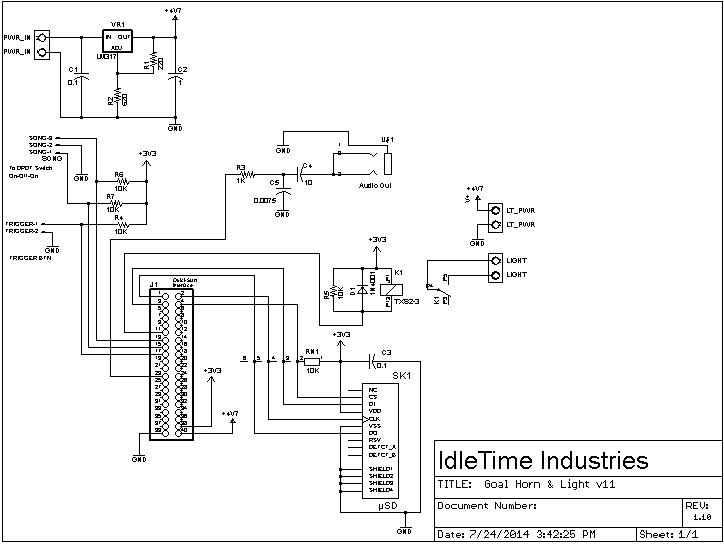 Goal Light & Horn schematic